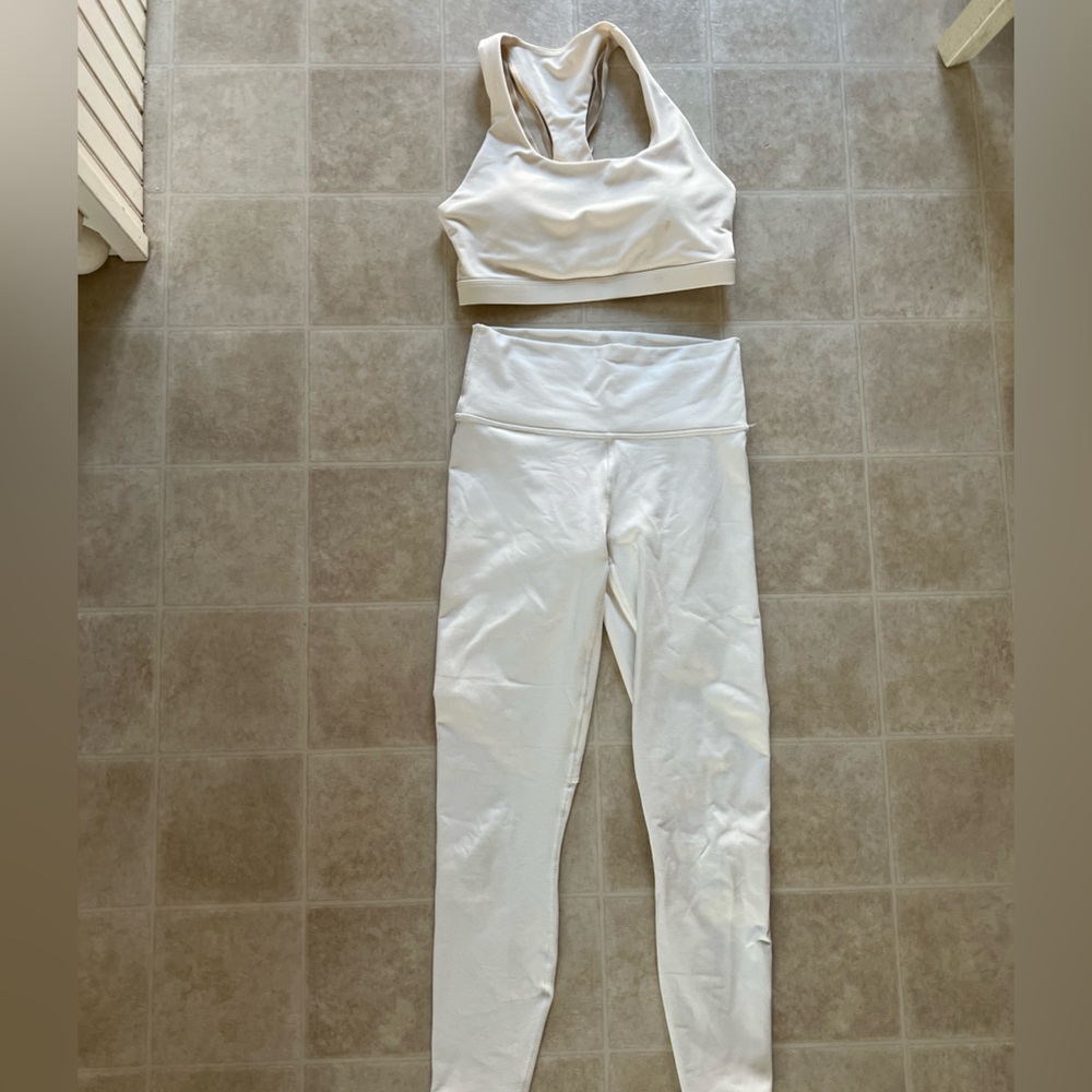 Fabletics white workout set